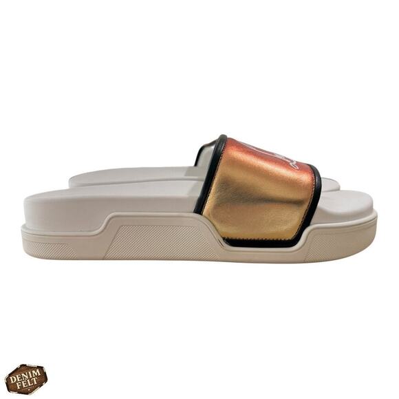 Christian Louboutin Ombre Leather Red Bottom Slide Size 44 | Designer Sandal NEW - Picture 8 of 16